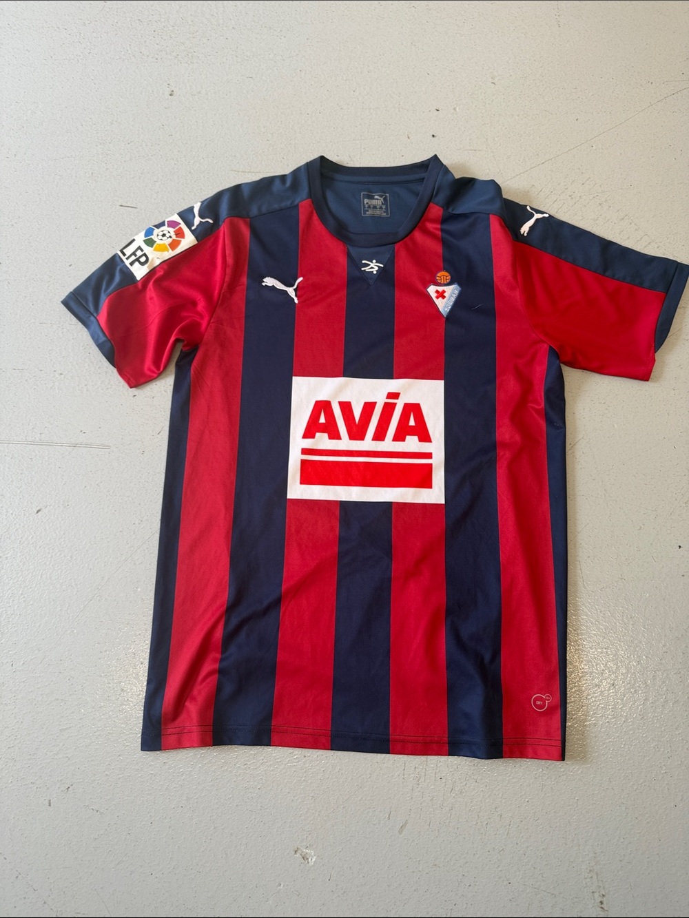 Puma Men’s Football Jersey in Red & Navy Stripes